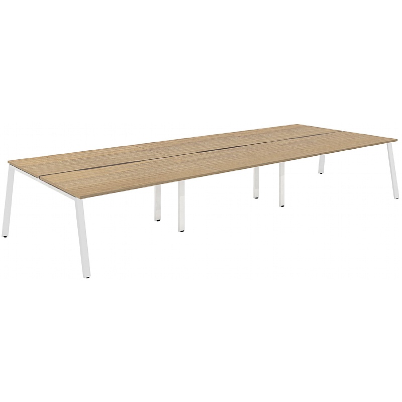 Apex 6 Person A-Frame Rectangular Back to Back Bench Desks - Office Desks