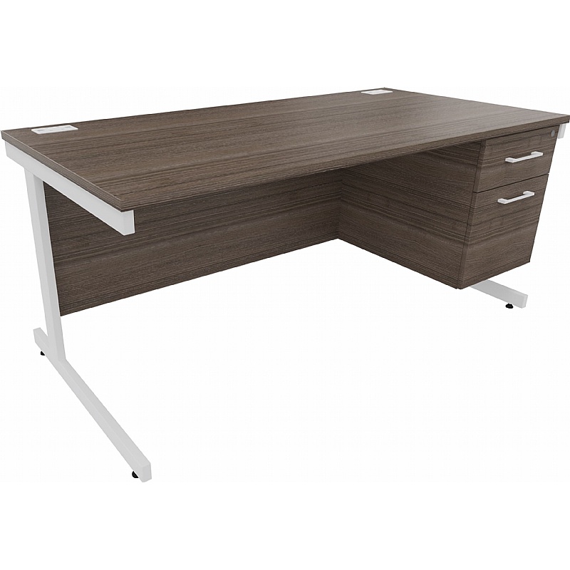 Cogent Rectangular Office Desks with Single Fixed