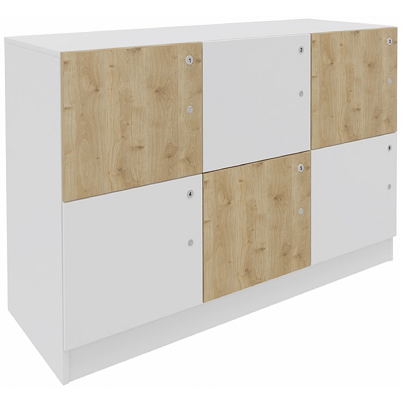 Unified Duo 6 Person Wooden Office Lockers - Office Storage
