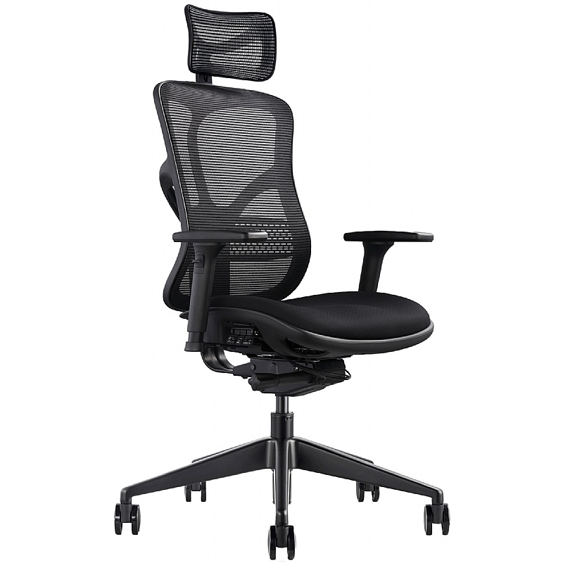 F94 Stealth Ergonomic Mesh and Fabric Office Chair with Headrest - Office Chairs