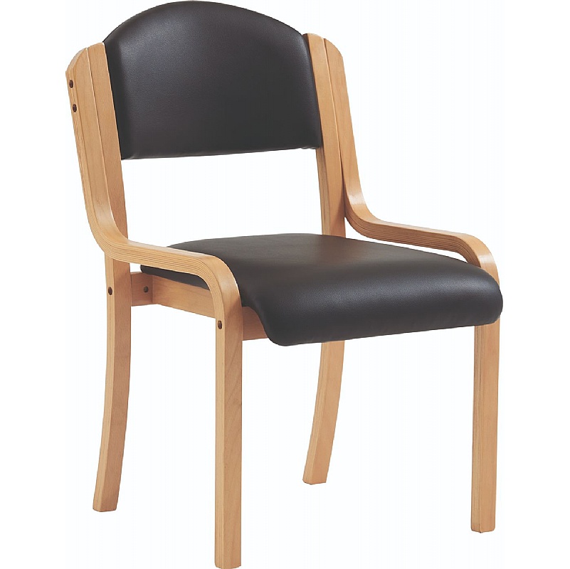 Tahara Wooden Frame Vinyl Stacking Chairs - Office Chairs