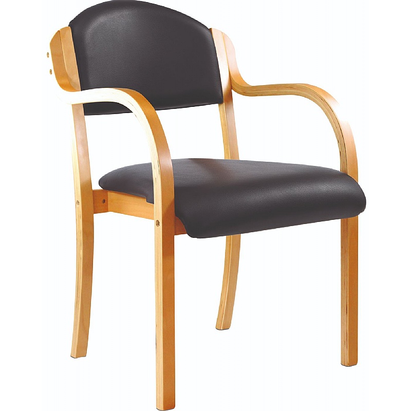 Tahara Wooden Frame Vinyl Stacking Armchairs - Office Chairs