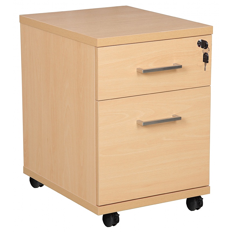 Horizon Under Desk Mobile Office Drawer Pedestals Beech