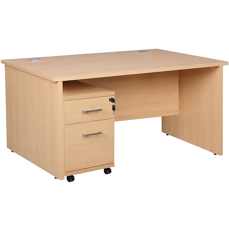 Horizon Panel End Rectangular Office Desks With Mobile Pedestal