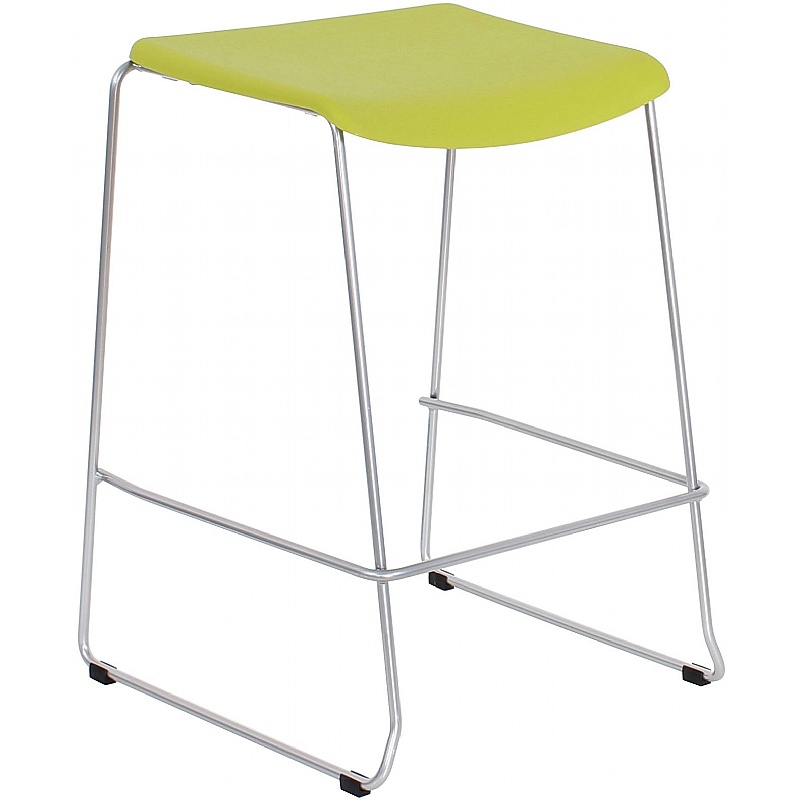 Edge Meeting and Breakout Stools Chrome Silver Frame Lime Seat