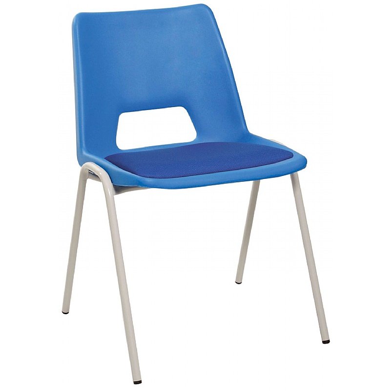 Academy Upholstered Poly School Chairs With Seat Pad Blue