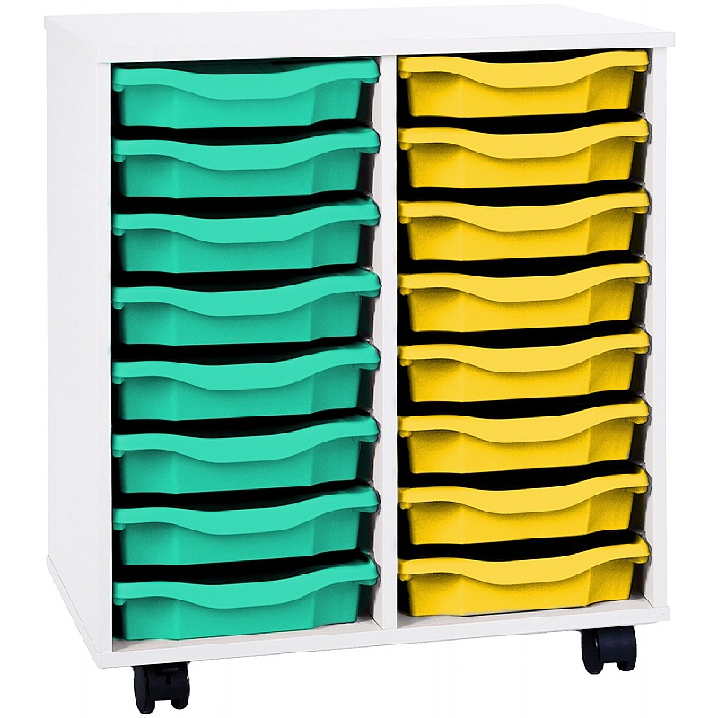 Premium 16 Tray Mobile Storage from our School Storage range.