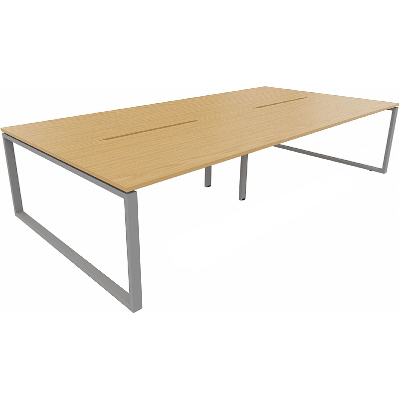 Apex 4 Person Hoop Leg Rectangular Back to Back Bench Desks - Office Desks