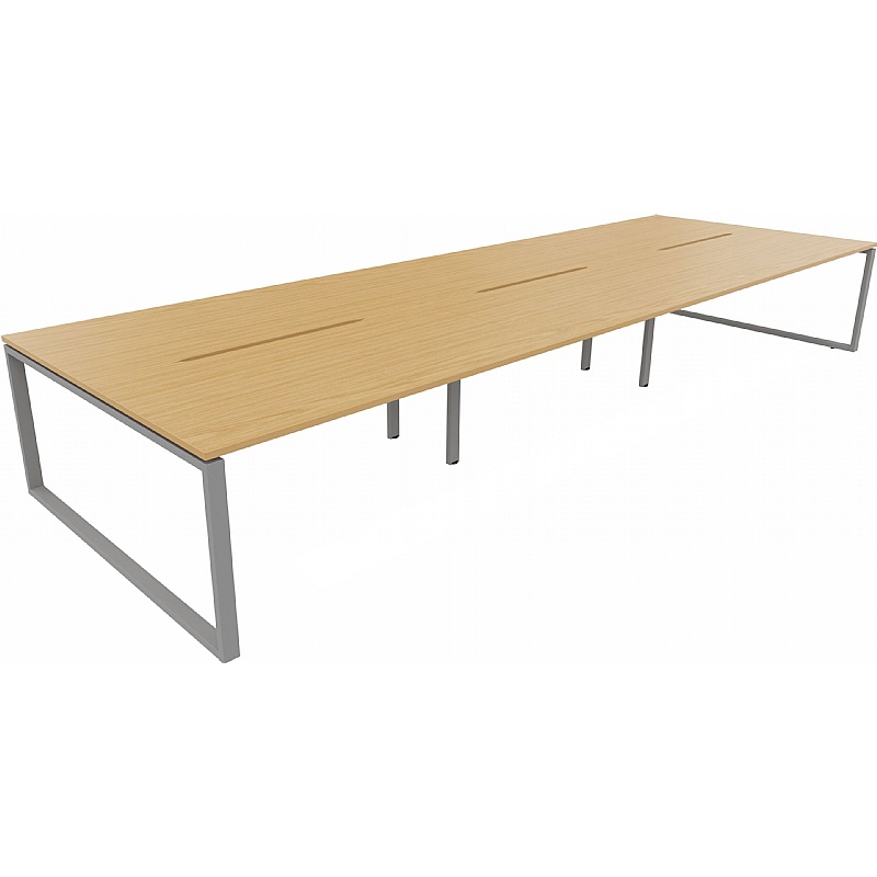 Apex 6 Person Hoop Leg Rectangular Back to Back Bench Desks - Office Desks