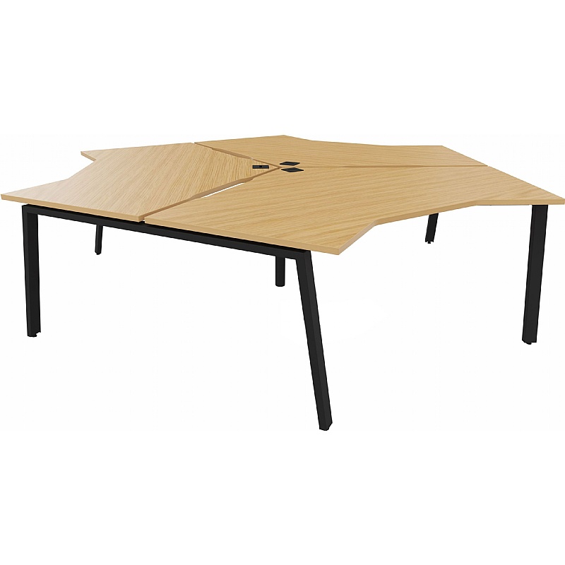 Apex 3 Person A-Frame Cluster Back to Back Bench Desks