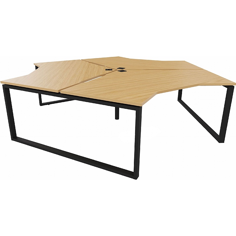 Apex 3 Person Hoop Leg Cluster Back to Back Bench Desks