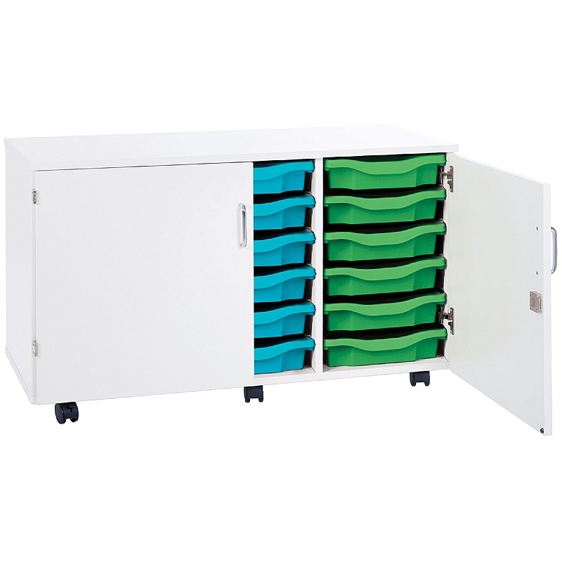 Premium 18 Tray Mobile Storage With Doors