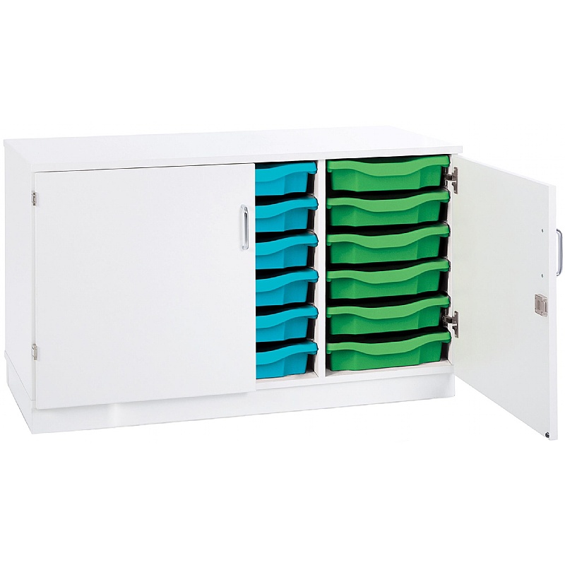 Premium 18 Tray Storage With Doors