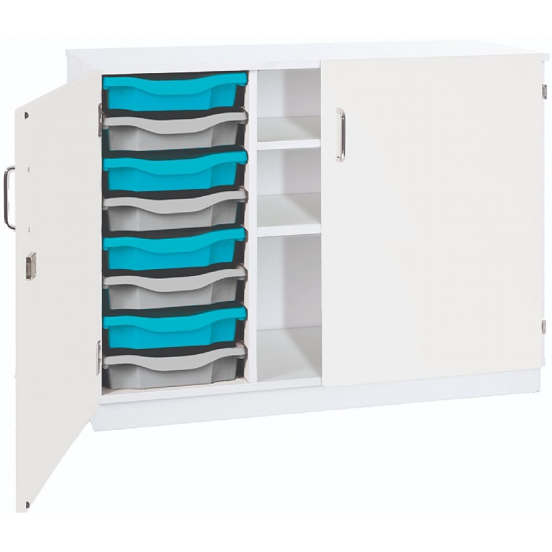 Premium 8 Tray Storage With Shelves & Doors