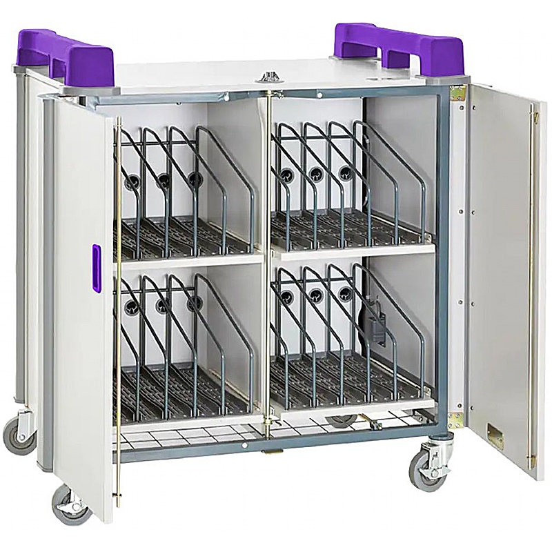 LapCabby 20V Vertical Laptop Charging and Storage Trolley Purple