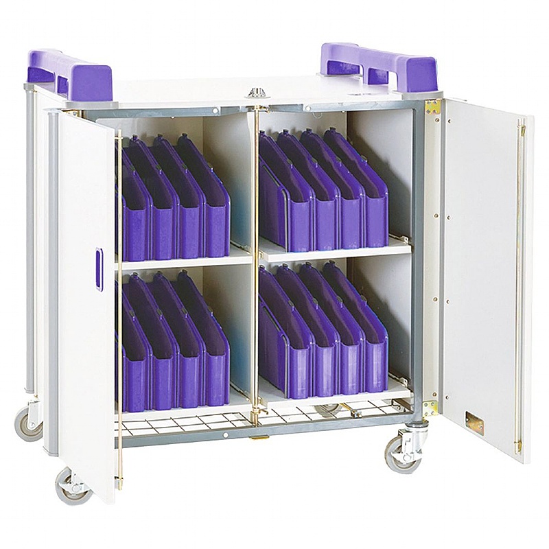 LapCabby Mini 32V Vertical Laptop Charging and Storage Trolley Purple