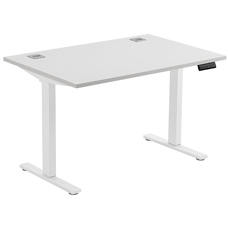 Horizon Electric Height Adjustable Sit Stand Desks - White Frame