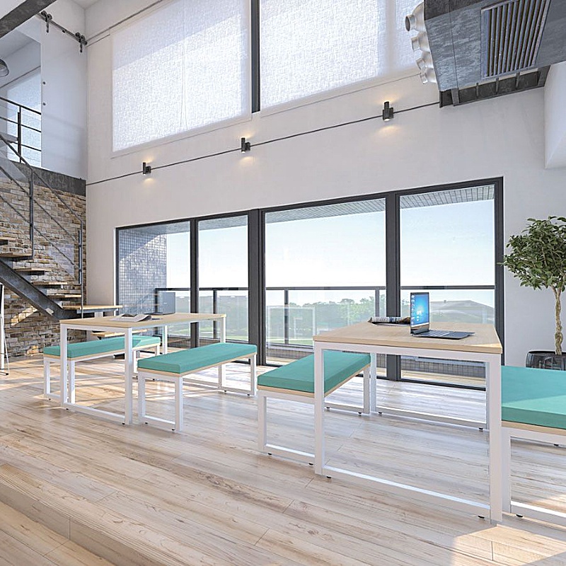 Ember Hoop Leg Rectangular Breakout and Meeting Tables from our Canteen ...