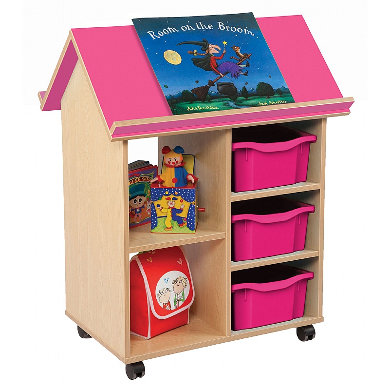 Bubblegum House Library With Tray Storage