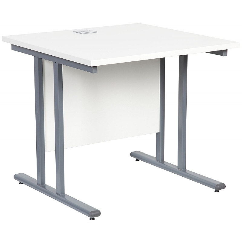 Horizon Deluxe Rectangular Cantilever Office Desks White