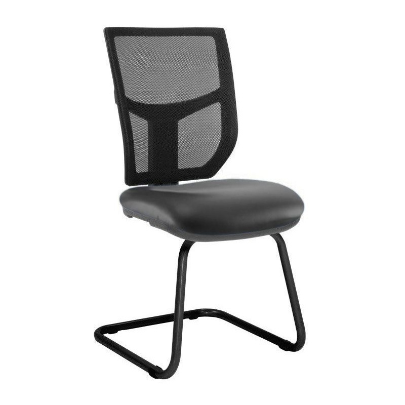 Haddon Mesh Back Vinyl Visitor Chairs - Office Chairs