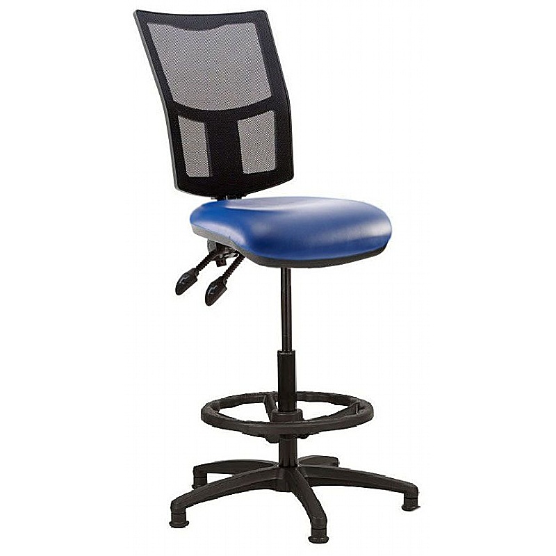 Haddon Mesh Back Vinyl Draughtsman Chairs