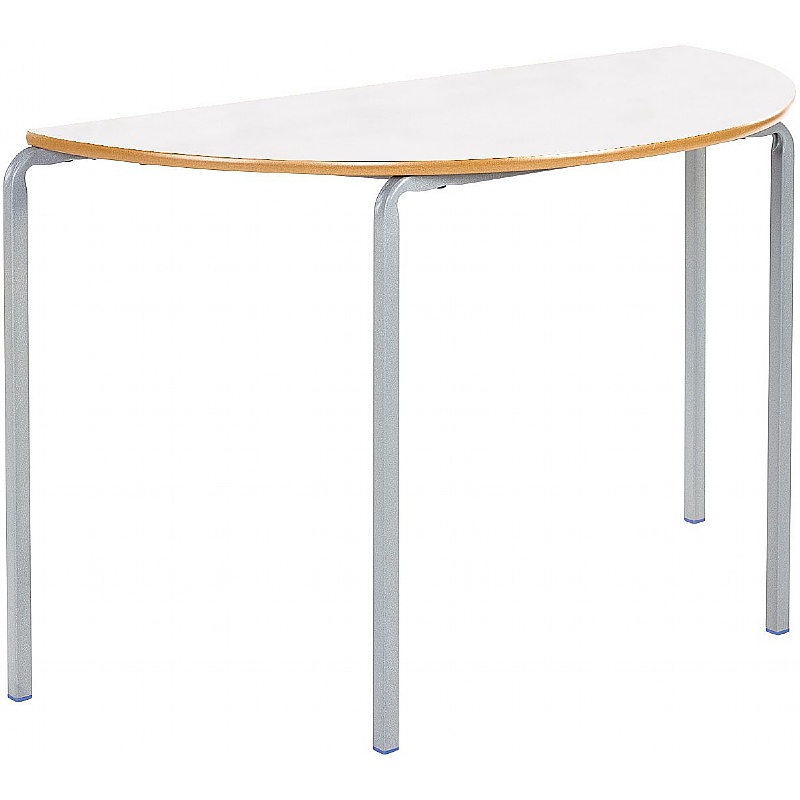 Alumni Crush Bent Semi Circular School Tables Light Grey