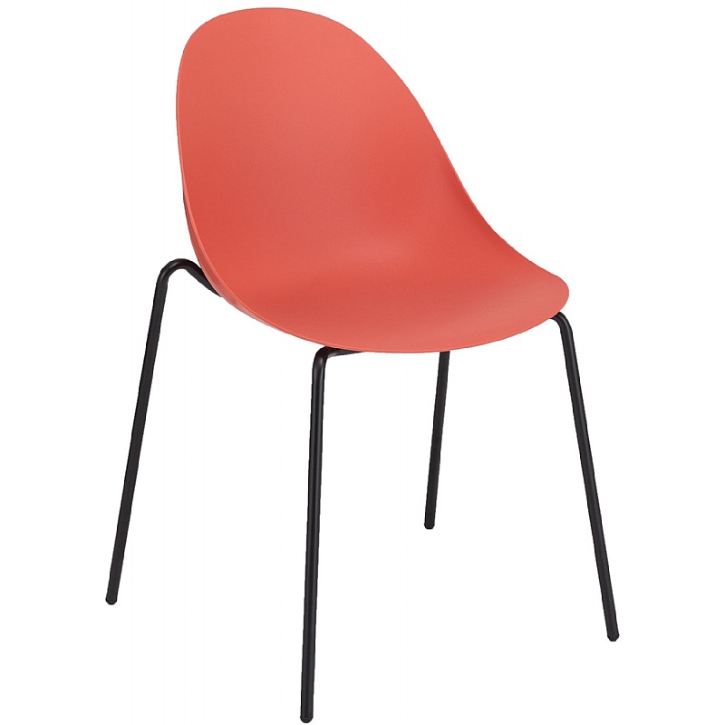 Muse 4-Leg Breakout and Cafe Chairs Red