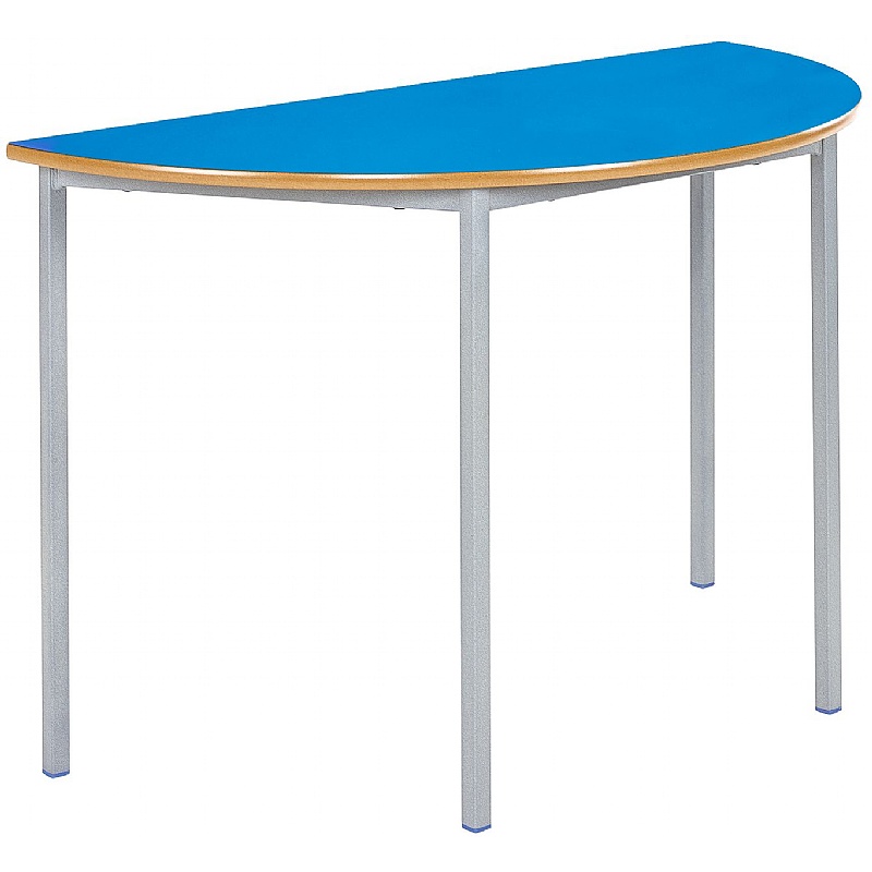 Alumni Fully Welded Semi Circular School Tables Blue