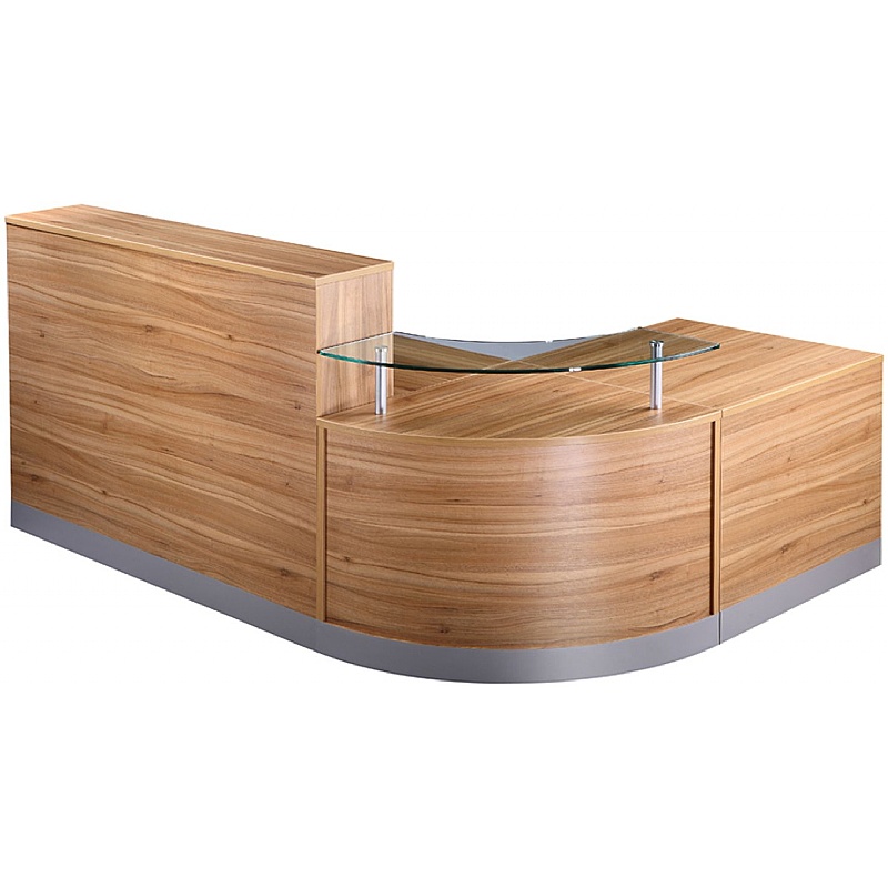 The Hub Midi Reception Desk Front American Walnut