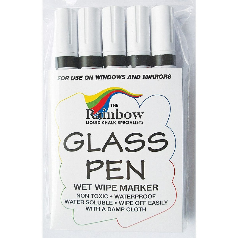 WriteOn Glass and Chalk Pens - Pack of 5 - Display Equipment