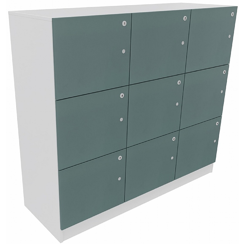 Unified Duo 9 Person Wooden Office Lockers