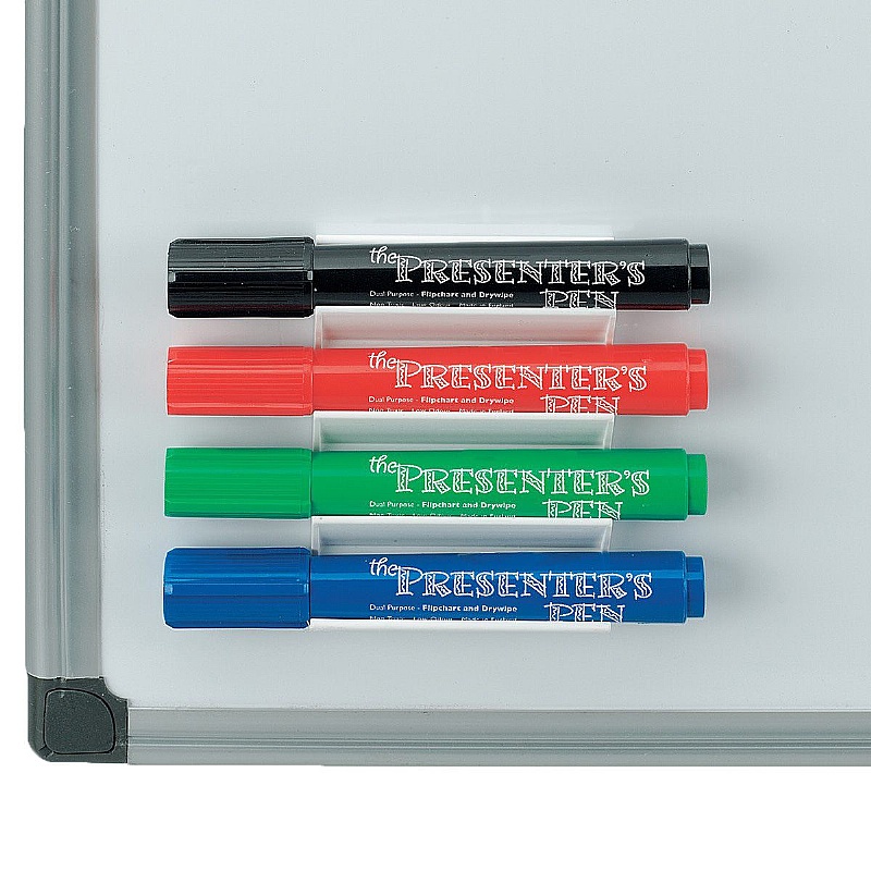 WriteOn Whiteboard Magnetic Pen Holder + 4 Pens - Display Equipment