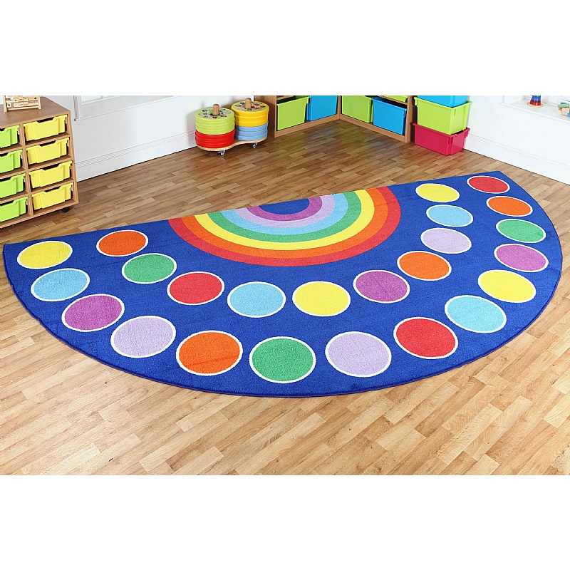 Rainbow Large Semi-Circle Placement Carpet