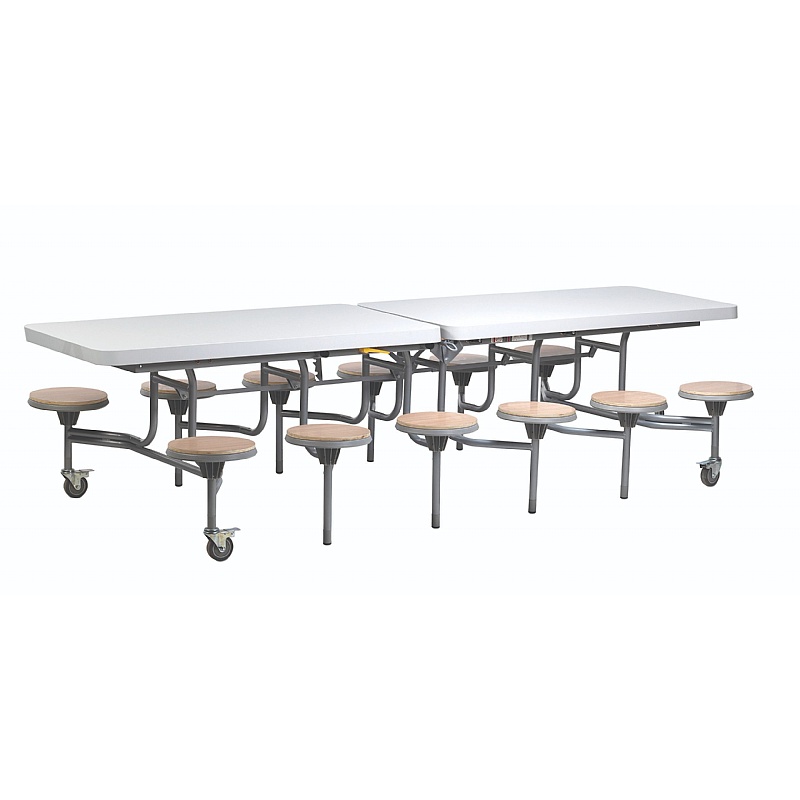 12 Seat Primo Rectangular Mobile Folding Table with Stools