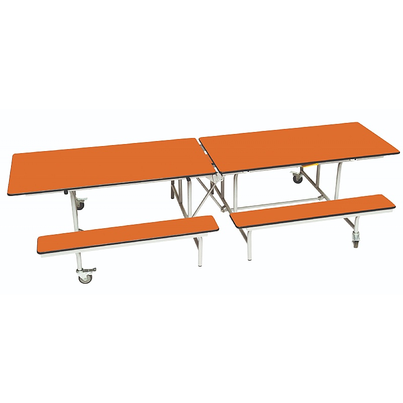 12 Seat Rectangular Mobile Folding School Dining Benches