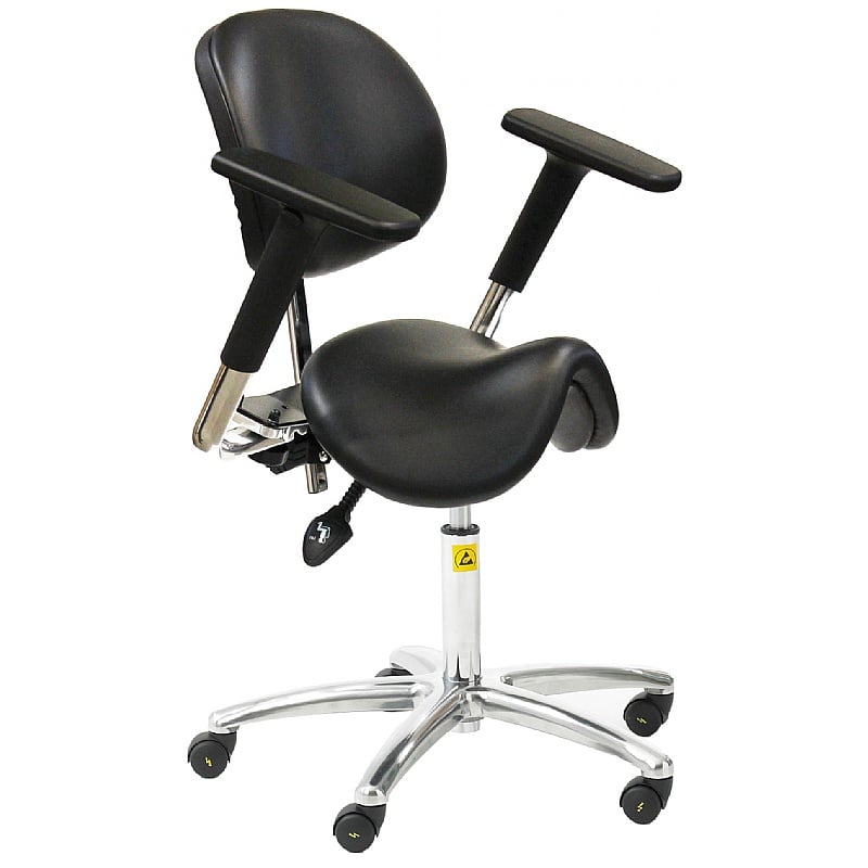 ESD Static Dissipative Vinyl Ergonomic Saddle Chair