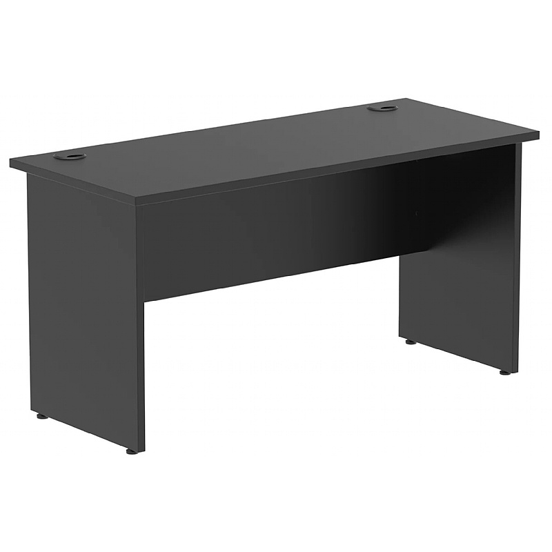Raven Black Shallow Panel End Rectangular Office Desks