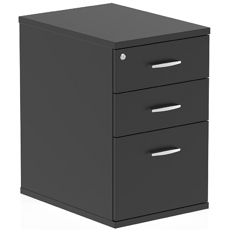 Obsidian Wooden Desk High Drawer Pedestals