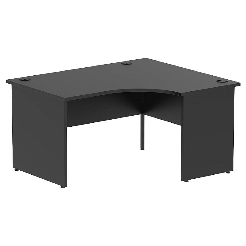 Raven Black Panel End Ergonomic Radial Office Desks