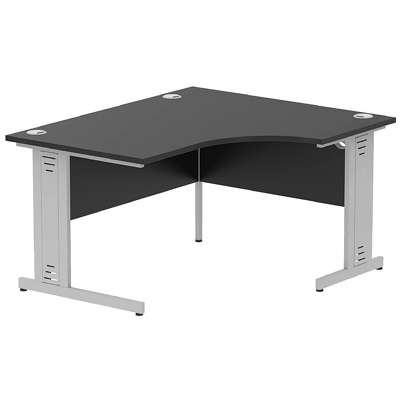 Onyx Black Ergonomic Radial Cable Managed Office Desks