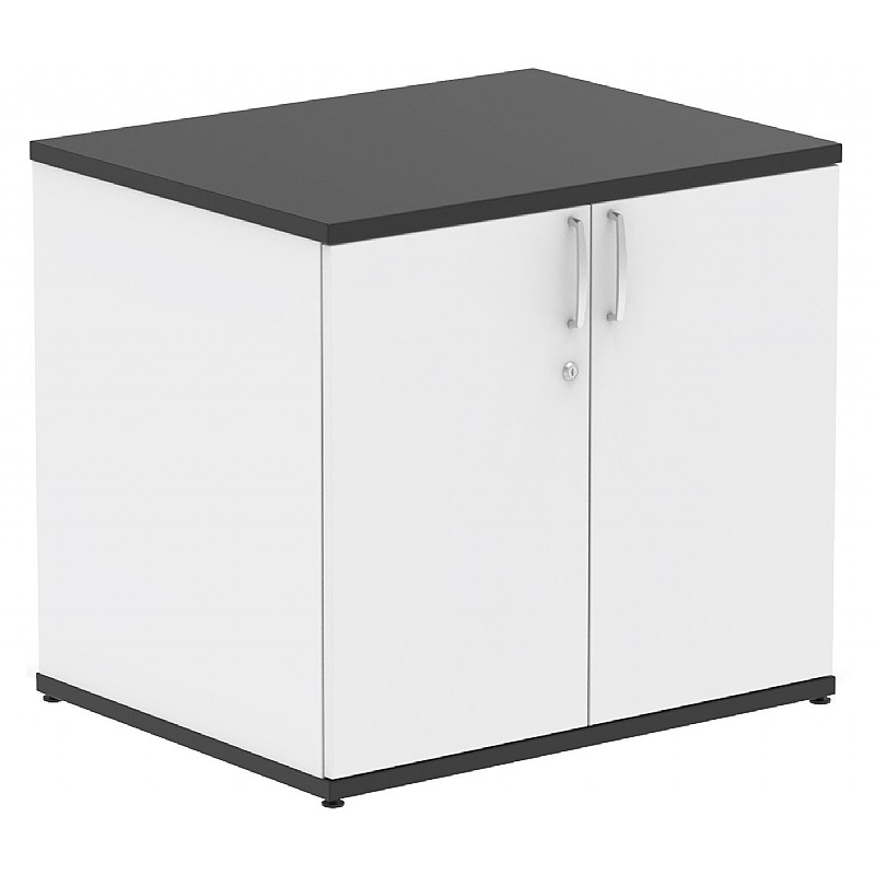 Obsidian Duo Black Desk High Wooden Office Cupboards