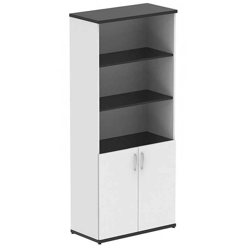 Obsidian Duo Black Wooden Office Combination Cupboards