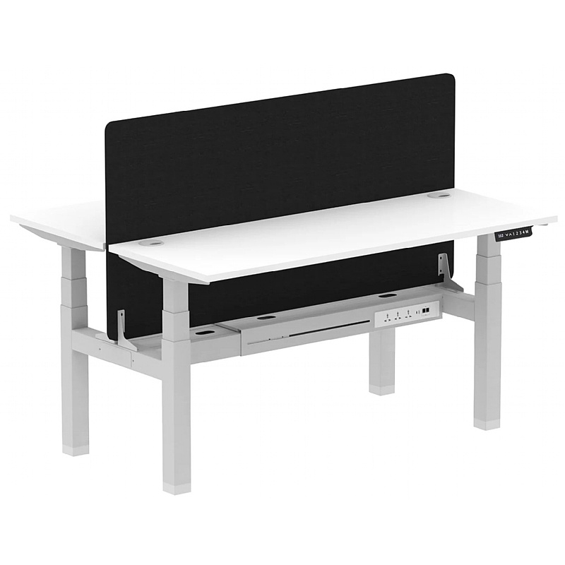 Fix Back Desk Air Shallow Electric Height Adjustable 2 Person Rectangular Back to ...