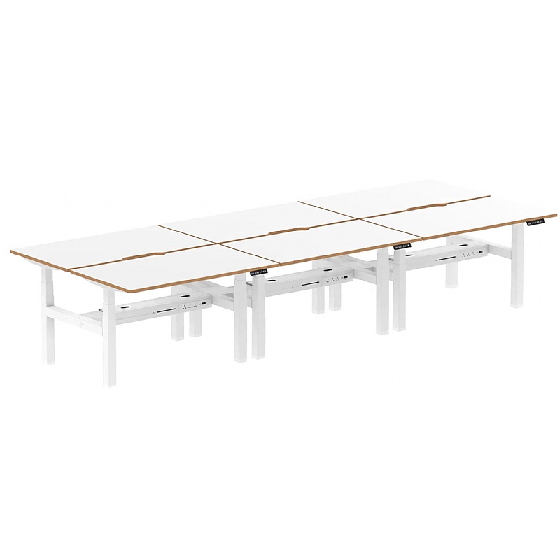 Oslo Electric Height Adjustable 6 Person Rectangular Back to Back Desks