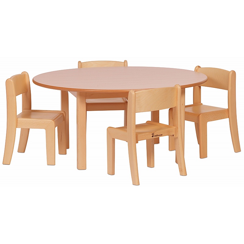 Teeny Tots Medium Circular Table and Stacking Chair Sets - School Furniture