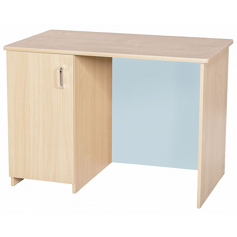 KubbyClass Single Pedestal Teachers Desk with Cupboard Storage - School Furniture