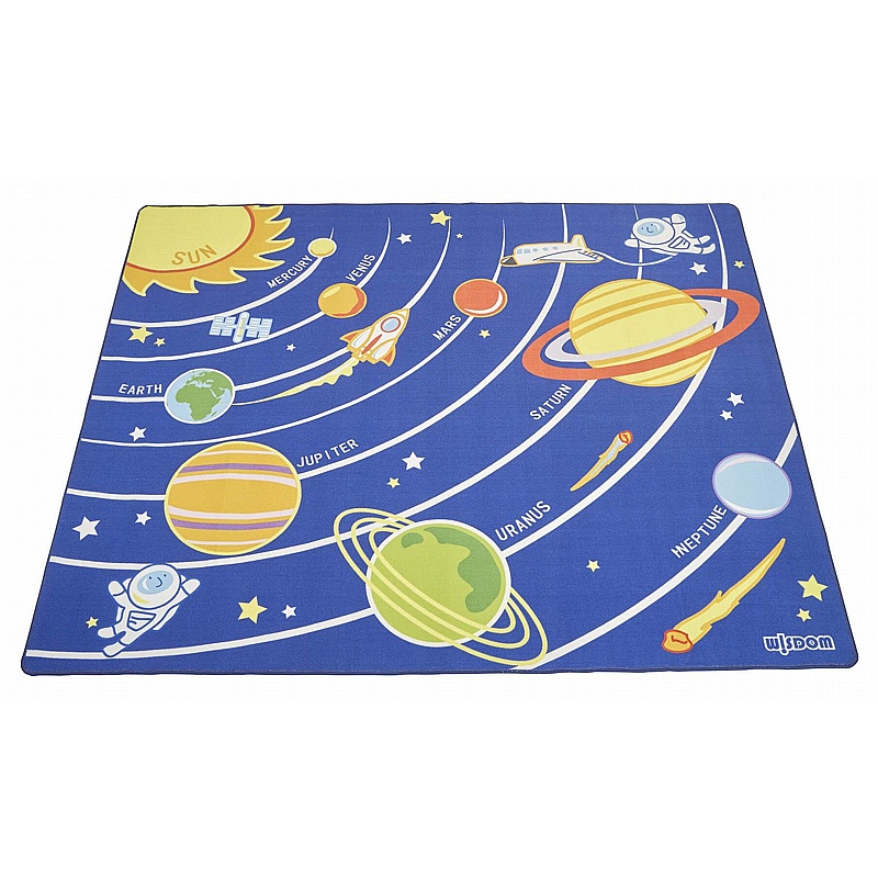 Solar System Rug Rectangle Solar System Rectangular Learning Carpet from our School Carpets, Mats ...