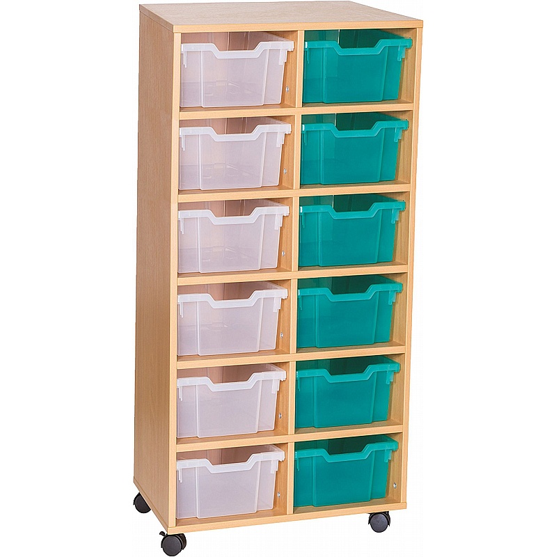 EduStore Double Column 12 Deep Tray Storage - School Furniture