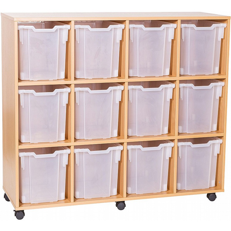 EduStore Quad Column 12 Jumbo Tray Storage - School Furniture